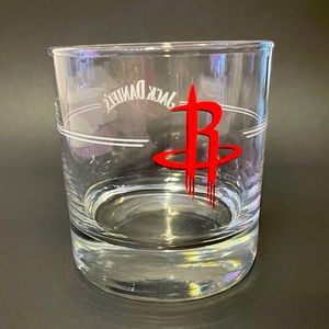 Set of 2, Houston Rockets Jack Daniel’s whiskey glasses